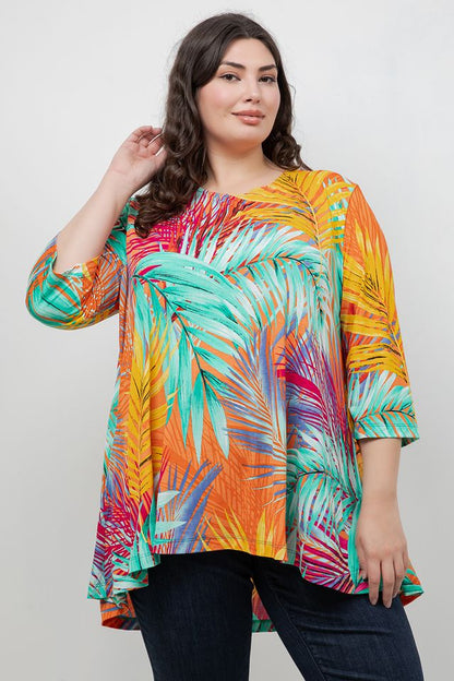 Tops Vikki Vi Jersey Warm Tropics Pocket Swing Tunic