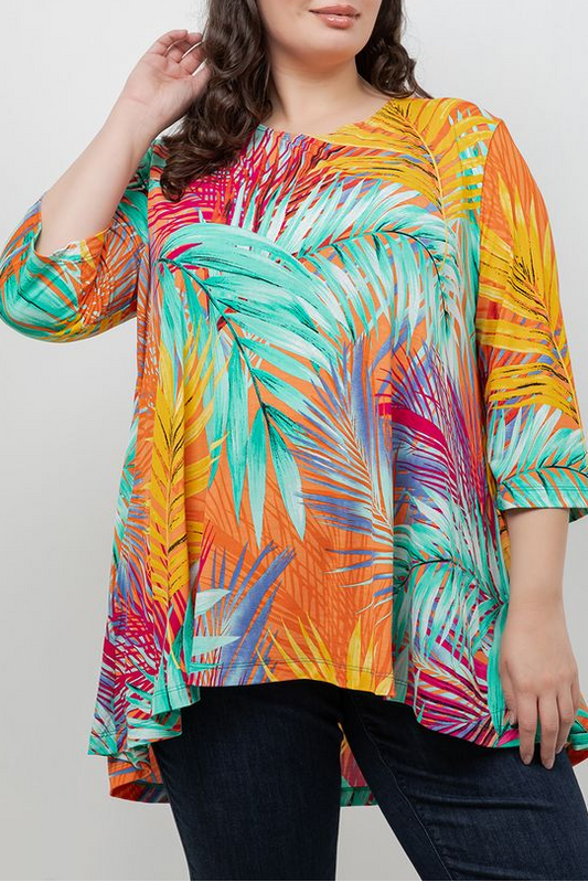 Tops Vikki Vi Jersey Warm Tropics Pocket Swing Tunic
