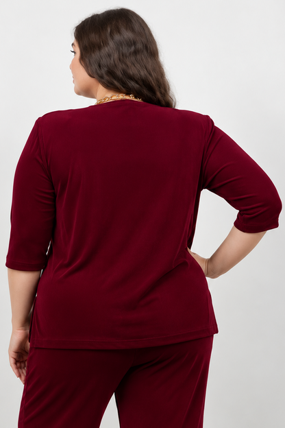 Vikki Vi Classic Shiraz 3/4 Sleeve Top