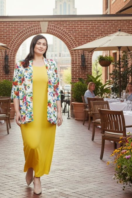 Jackets Vikki Vi Jersey Spring Floral Kimono Jacket