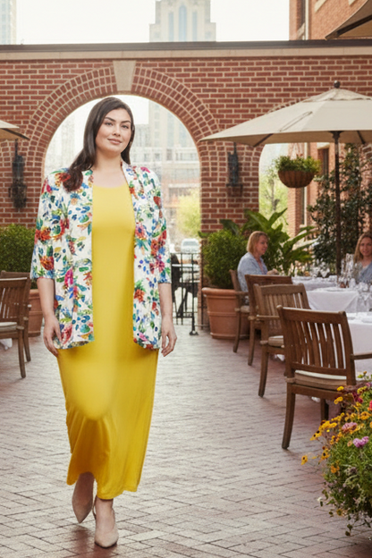 Jackets Vikki Vi Jersey Spring Floral Kimono Jacket