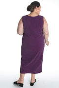 Vikki Vi Jersey Sparkle Eggplant Tank Dress