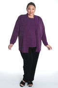 Vikki Vi Jersey Sparkle Eggplant Tank