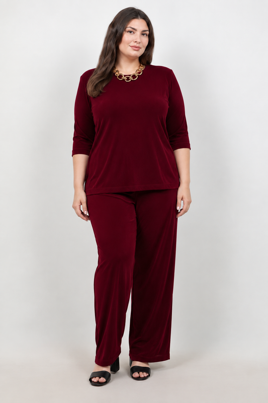 Vikki Vi Classic Shiraz 3/4 Sleeve Top