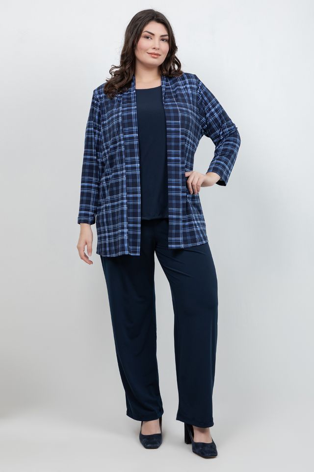 Jackets Vikki Vi Jersey Urban Plaid Kimono Jacket