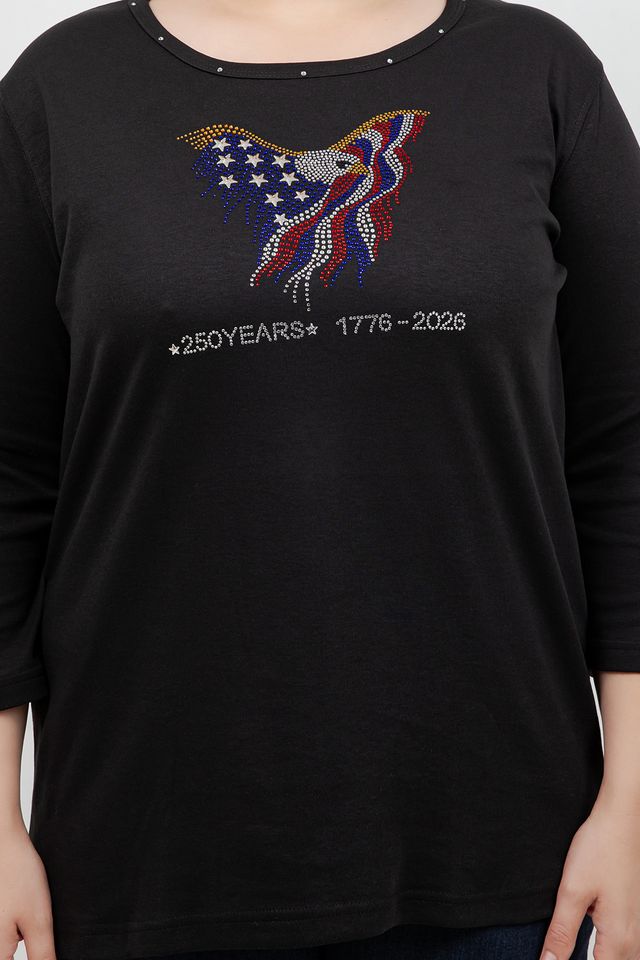 Tops Americana Eagle 3/4 Sleeve Top