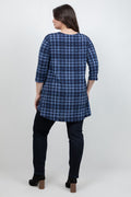 Vikki Vi Jersey Urban Plaid Pocket Swing Tunic
