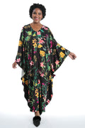 Vikki Vi Jersey Pink Tropical Zip Front Caftan
