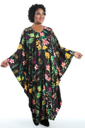 Vikki Vi Jersey Pink Tropical Zip Front Caftan