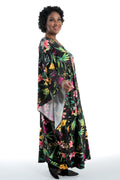 Vikki Vi Jersey Pink Tropical Zip Front Caftan