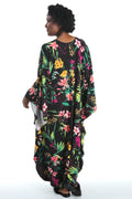Vikki Vi Jersey Pink Tropical Zip Front Caftan