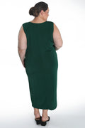 Vikki Vi Silky Classic Hunter Green Maxi Tank Dress
