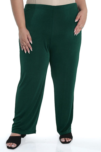 Pants Vikki Vi Silky Classic Hunter Green Petite Pull-On Pant