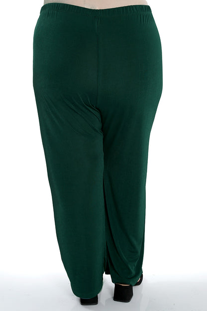Pants Vikki Vi Silky Classic Hunter Green Petite Pull-On Pant