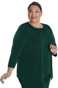 Vikki Vi Silky Classic Hunter Green Cardigan
