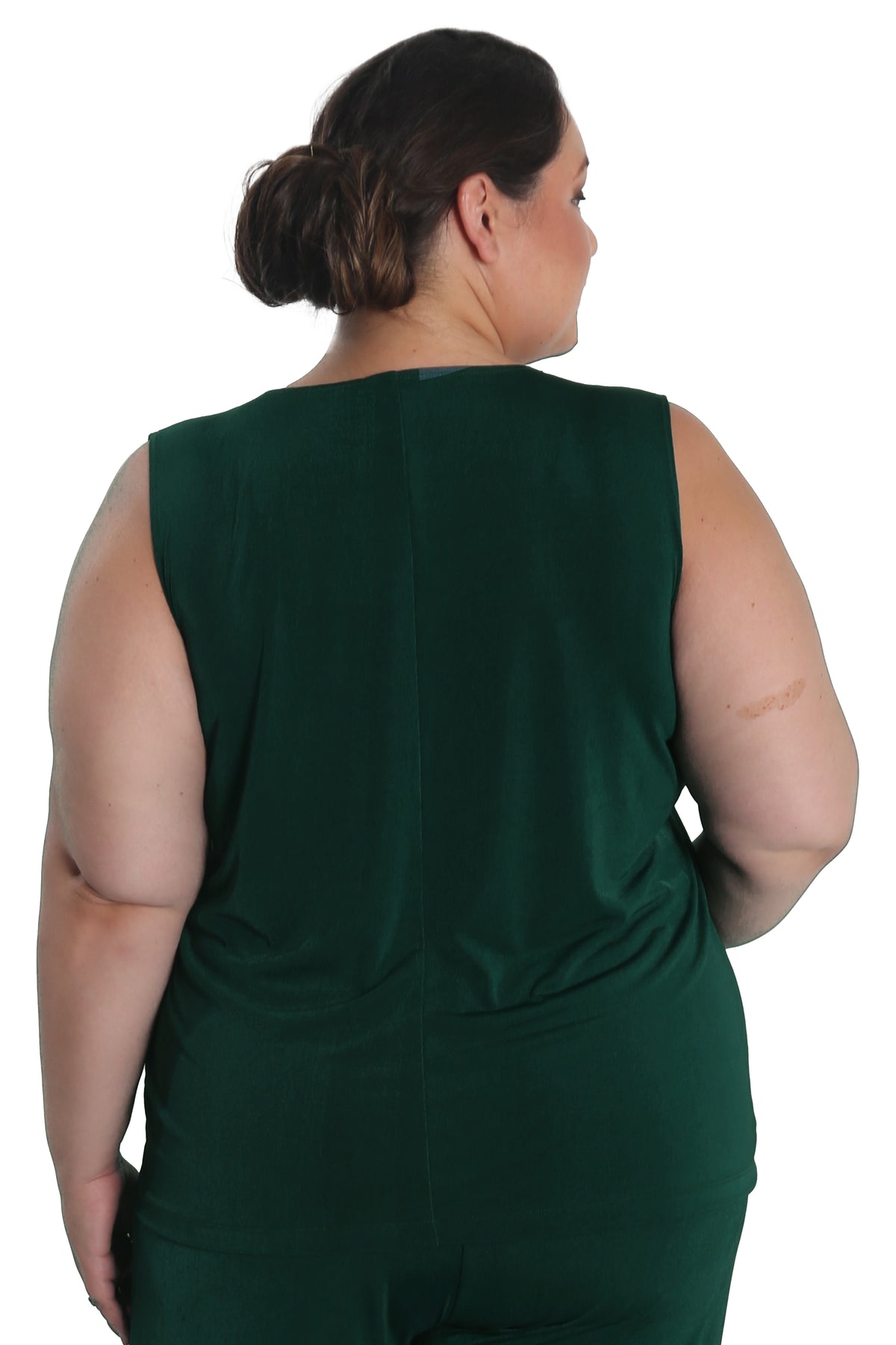 Tops Vikki Vi Silky Classic Hunter Green Tank