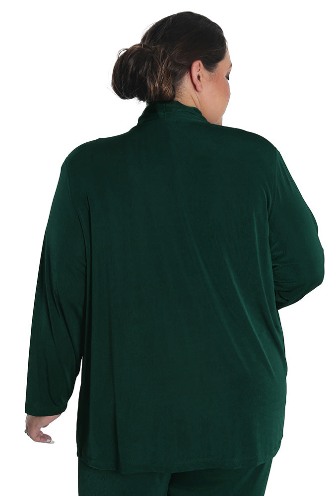 Jackets Vikki Vi Silky Classic Hunter Green Kimono Jacket