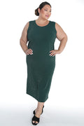 Vikki Vi Jersey Sparkle Hunter Green Tank Dress