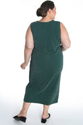 Vikki Vi Jersey Sparkle Hunter Green Tank Dress