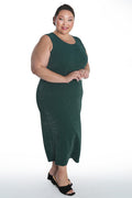 Vikki Vi Jersey Sparkle Hunter Green Tank Dress