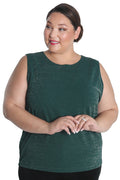 Vikki Vi Jersey Sparkle Hunter Green Tank