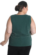 Vikki Vi Jersey Sparkle Hunter Green Tank
