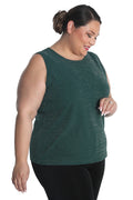 Vikki Vi Jersey Sparkle Hunter Green Tank