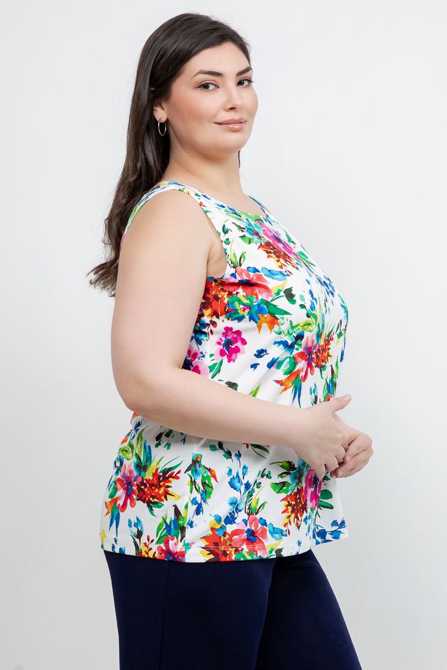 Tops Vikki Vi Jersey Spring Floral Tank