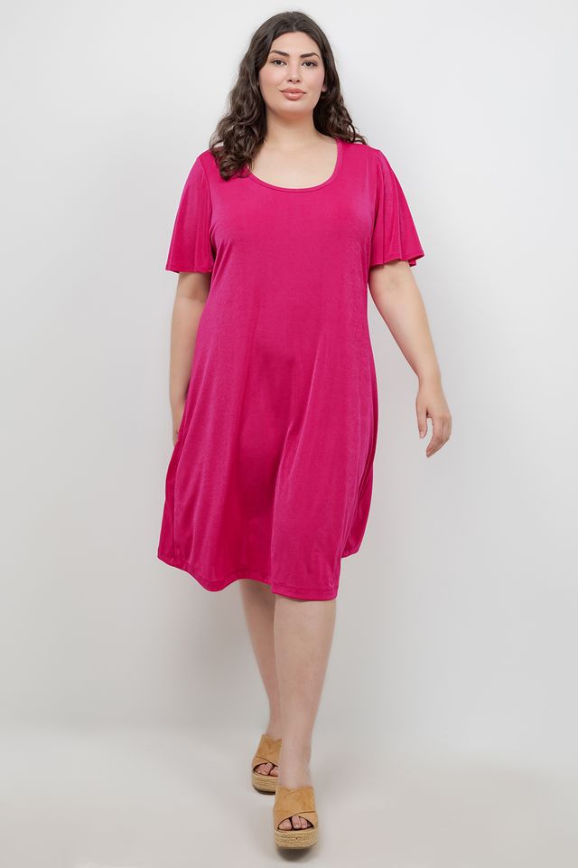 Vikki Vi Silky Classic Magenta T-Shirt Dress 4X Vikki Vi Silky Classic Magenta T-Shirt Dress 4X