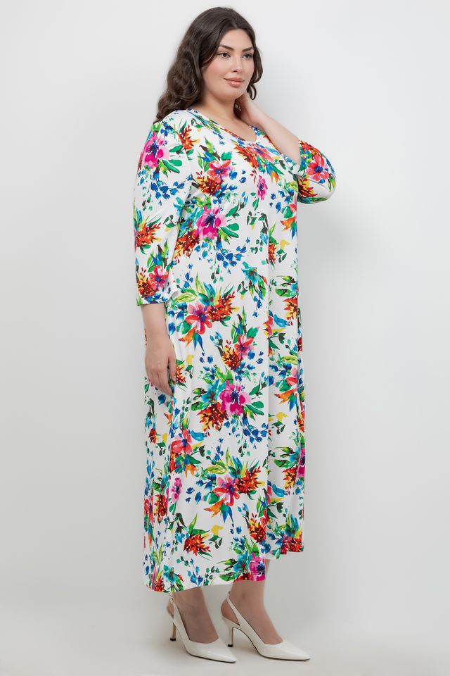 Dresses Vikki Vi Jersey Spring Floral V Neck Pocket Dress