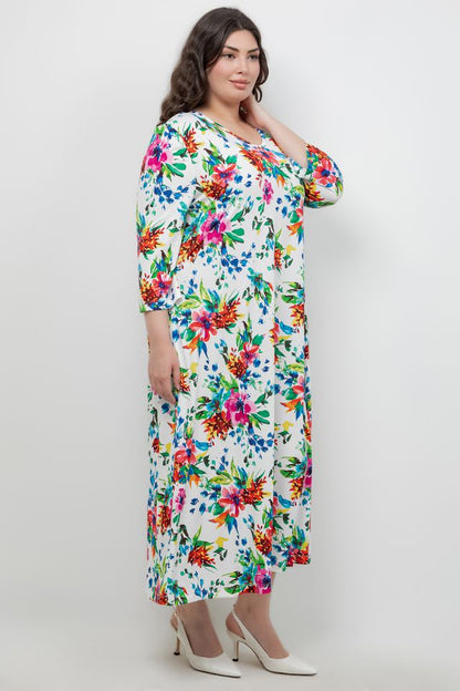 Dresses Vikki Vi Jersey Spring Floral V Neck Pocket Dress