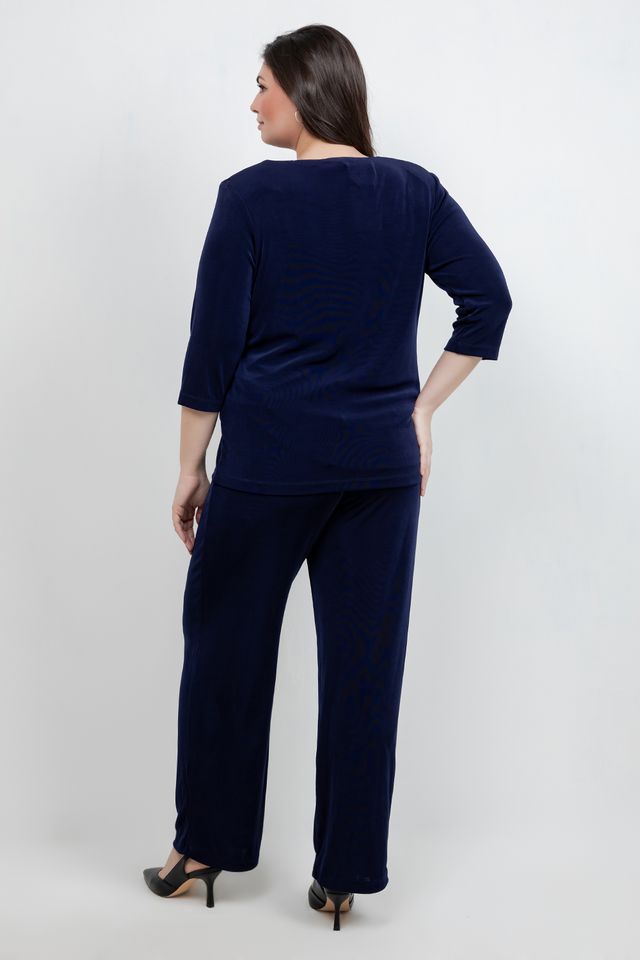 Jackets Vikki Vi Classic Navy 3/4 Sleeve Cardigan