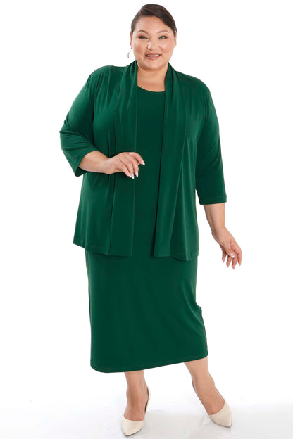 Jackets Vikki Vi Jersey Pine 3/4 Sleeve Kimono Jacket