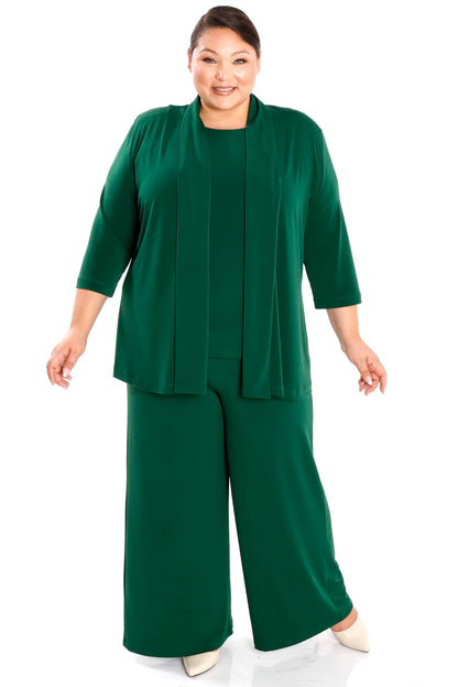 Jackets Vikki Vi Jersey Pine 3/4 Sleeve Kimono Jacket