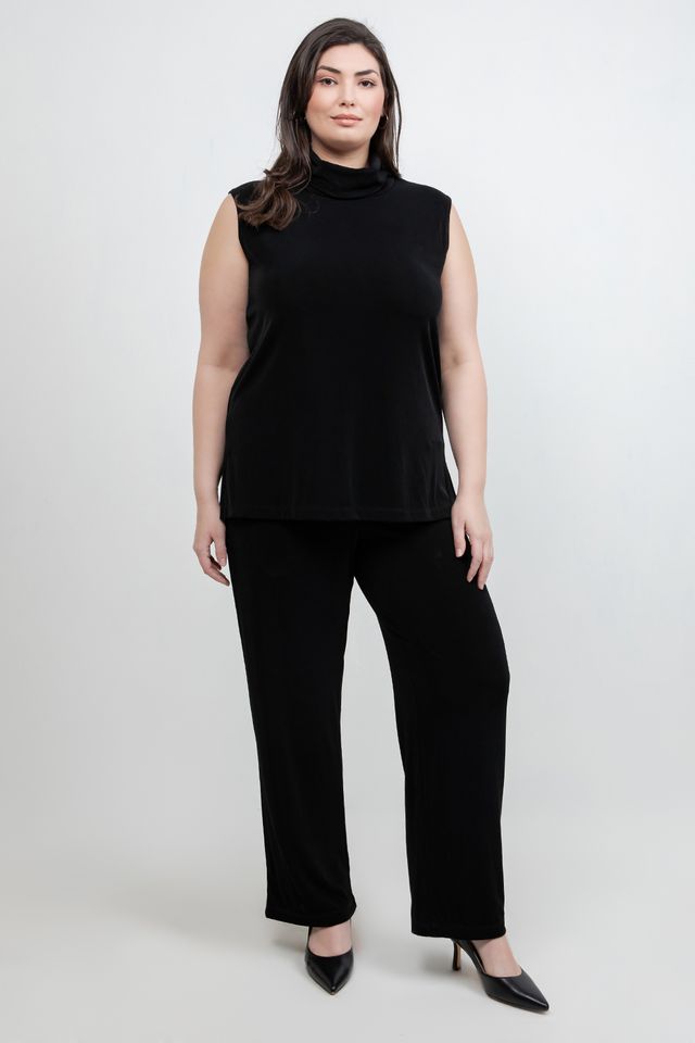 Tops Vikki Vi Classic Black Turtleneck Tank