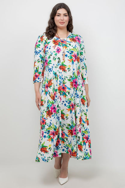 Dresses Vikki Vi Jersey Spring Floral V Neck Pocket Dress