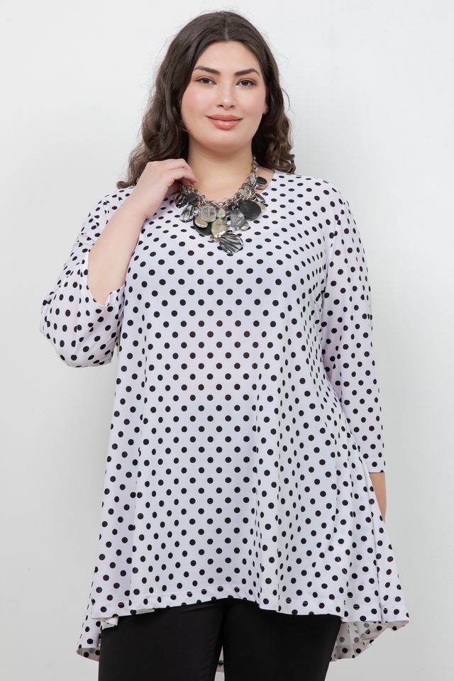 Tops Vikki Vi Jersey Dots Pocket Swing Tunic