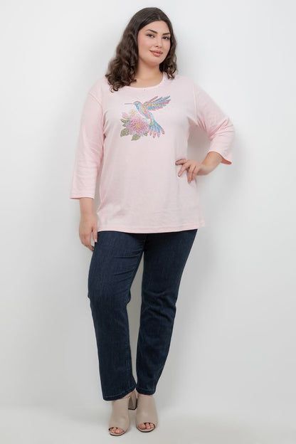Tops Hummingbird 3/4 Sleeve Tee