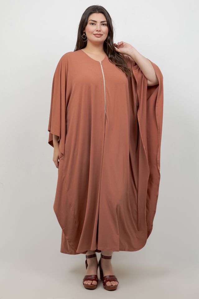 Vikki Vi Jersey Blush Zip Front Caftan
