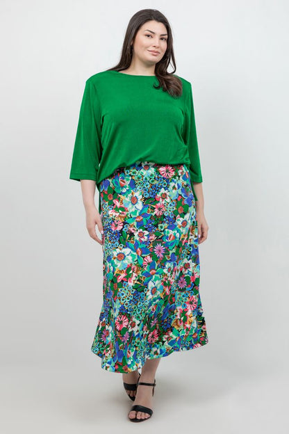 Skirts Vikki Vi Jersey Floral Fantasy Maxi Skirt