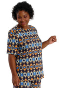 Vikki Vi Jersey Aztec Short Sleeve Tunic