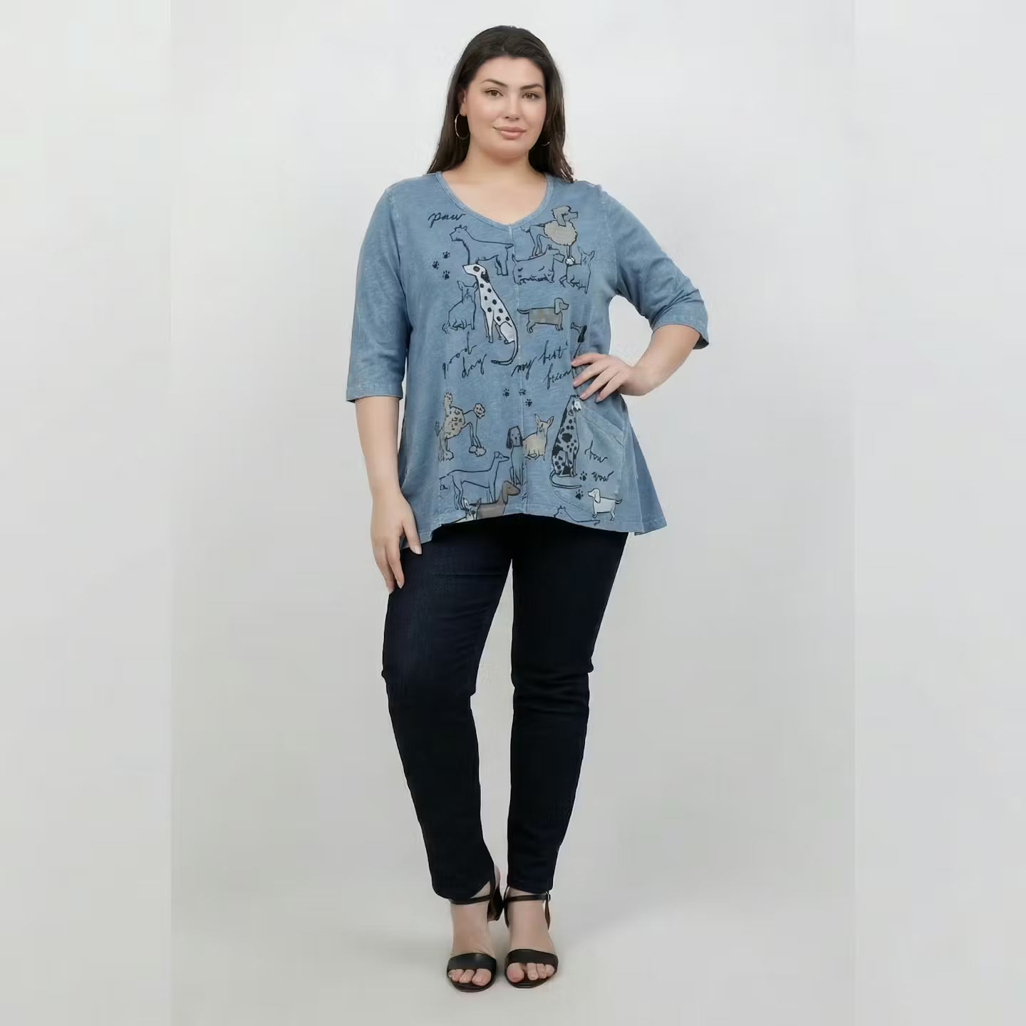 Tops Pawfect V Neck Tunic