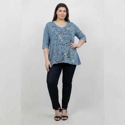 Tops Pawfect V Neck Tunic