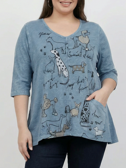 Tops Pawfect V Neck Tunic