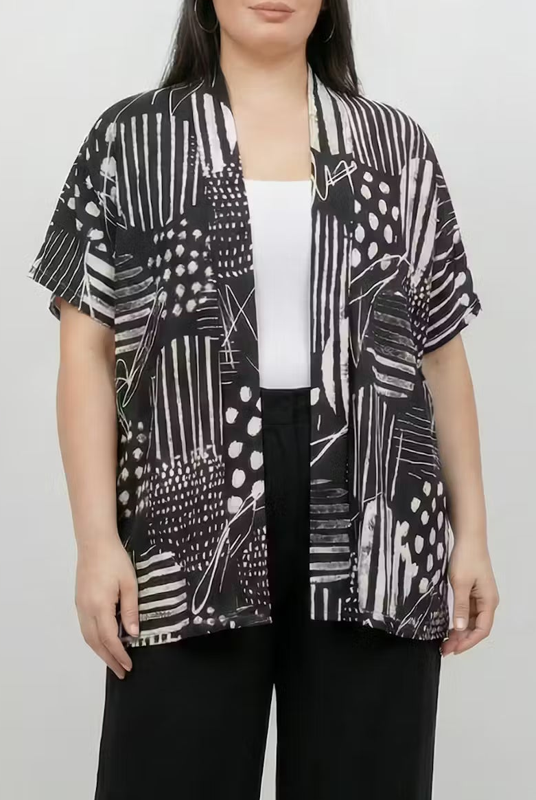 Tops Zippy Short Sleeve Cardigan