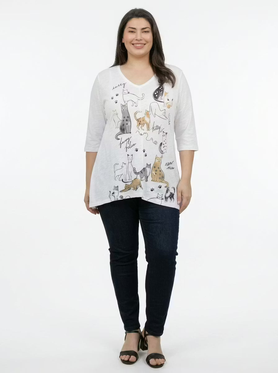 Tops Whiskers V-Neck Tunic