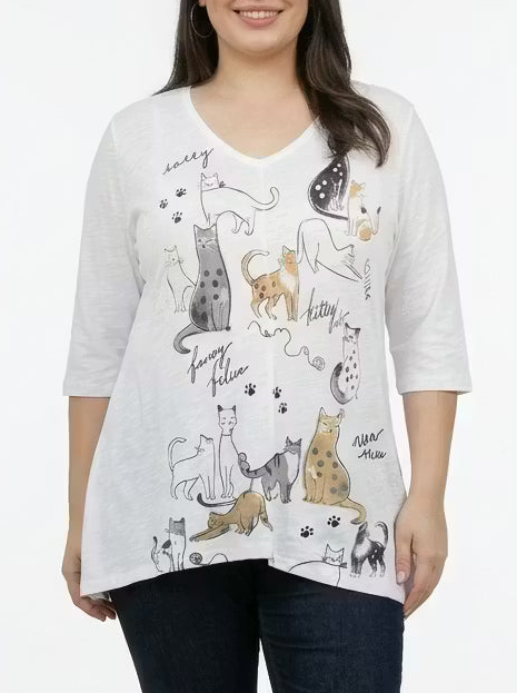 Tops Whiskers V-Neck Tunic
