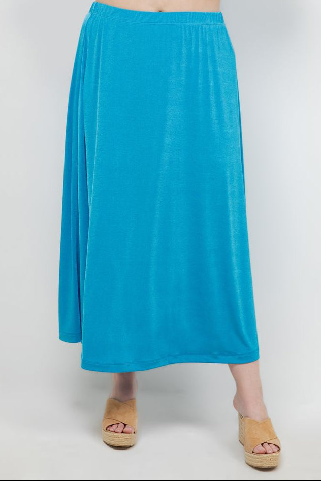 Skirts Vikki Vi Silky Classic Turquoise Maxi Skirt