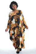Vikki Vi Jersey Ivory Frame Zip Front Caftan