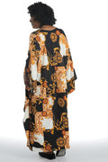 Vikki Vi Jersey Ivory Frame Zip Front Caftan